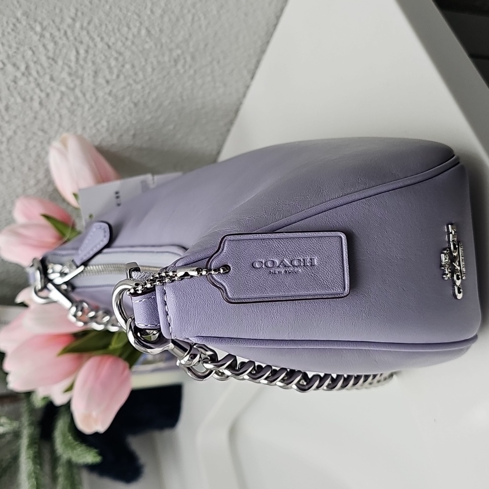 Nwt Coach Authentic Teri Lavender Shoulder Bag with Signature Quilting - Picture 3 of 16